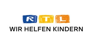 &quot;RTL-Logo mit Slogan &quot;&quot;Wir helfen Kindern&quot;&quot; für wohltätige Zwecke.&quot;